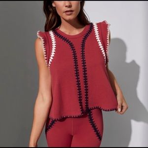 Carbon38 womens flutter sleeve crochet top active